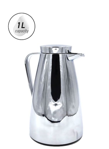 Salsa Quick Press Flask &ndash; Silver, Durable &amp; Easy-Pour Design