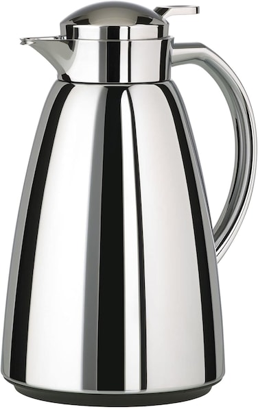 Emsa Campo Vacuum Flask 1L &ndash; Leak-Proof, Quick Tip, 12h Hot &amp; 24h Cold, Chrome Stainless Steel