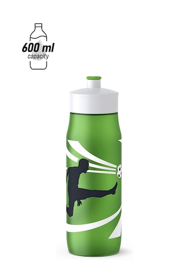 Emsa Squeeze Sports Drinking Bottle &ndash; 0.6L, Green, Leak-Proof &amp; Easy to Use
