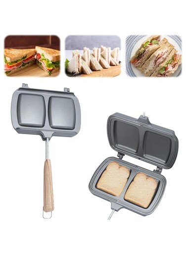 Bolivia's Sandwich Maker, Double-Sided Non-Stick Frying Pan with Removable Handle, Flip Grill Pan, Grilled Cheese Maker, Sandwich Baking Tray for Pancakes, Omelets and Toast