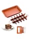 Brownie Baking Tray, Non-Stick Brownie Cake Pan with Dividers and Grips, 18 Pre-slice Brownie Pan for Baking Bread, Cookie, Cake, Chocolate(Orange)