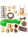 HOOTO 15pcs Hamster Chew Toys Set Small Animal Molar Toys Teeth Care Wooden Accessories for Guinea Pigs, Chinchillas, Gerbils, Mice, Rats, Mouse Rodents Toy