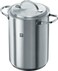 Zwilling TWIN Specials 16 cm Pasta Pot. 3ply Base. Scratch resistant 18/10 Stainless Steel body. Integrated mesh basket. For all hob types. Ergonomic stay-cool handles.