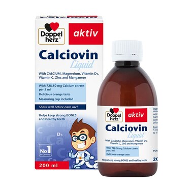 Doppelherz aktiv Calciovin Liquid For Children's Healthy Bones &amp; Teeth 200ml