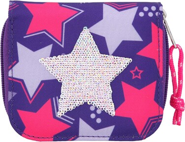 حقيبة يد من تصميم نجمة أزياء الأزياء، مزينة بالترتر والنجوم