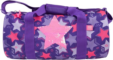 حقيبة رياضية من طراز توب موديل، مزينة بالترتر والنجوم