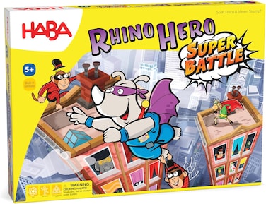 HABA Rhino Hero Super Battle - A Turbulent 3D Stacking Game Fun For All Ages