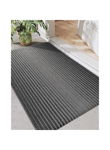 DEXI Duraloop Door Mat for Outdoor Indoor Floor Mats for House, Heavy Duty Front Doormat for Entryway, Patio, 17"x29.5", Stripe Black