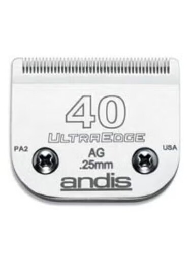 شفرة ماكينة الحلاقة ANDIS UltraEdge القابلة للفصل رقم 40،  قص دقيق للشعر 0.25 مم، فولاذ مقوى مدعم بالكربون من ڤارماسي
