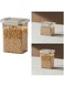 2Pcs Food Storage Containers, Glass Jars with Stacking Airtight Lids, Space-Saving Tubs for Organising Cereals, Nuts, Pasta, Rice Tea Milk Powder Jar, BPA Free Lunch Snack Box Kitchen Organiser