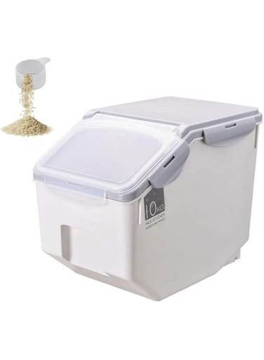 10Kg Rice Storage Container Large Rice Dispenser With Lids And Measureing Cup