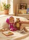 Bear Musical Toy Sasa And Bear Set For Girls - Singing Doll With Pink Headscarf &amp; Cozy Outfit, Cute Masha Style Cartoon Character With Brown Bear Figure, Interactive Storytelling Playset