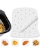 SANMUGEED 100PCS 8.5 inch Air Fryer disposable paper liner - Square Perforated parchment paper for Air Fryer, Premium Bamboo Steamer Liner for Air Fryers Baking Cooking Oven (A)