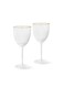2-Piece Wine Glass with Embossed Pattern And Gold Rim Glassware Set