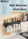 Stainless Steel Wall Mounted Kitchen Knife Rack with 8 Hook Holder Detachable Storage Rack for Knives Chopsticks Drilled and Non-Drilled Installation for Home Use
