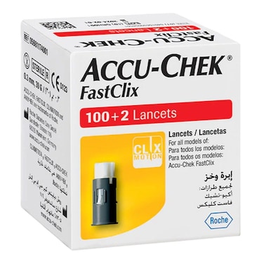 إبر Accu-Chek FastClix لقياس نسبة السكر في الدم لمرضى السكري، عبوة من ١٠٢ إبرة