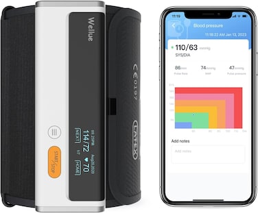 Welluue BP2 Connect - 2-in-1 Blood Pressure Monitor and EKG Machine   Wi-Fi &amp; Bluetooth Sync   Real-Time Measurements

