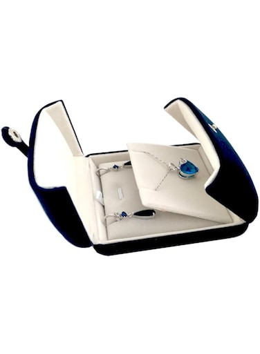 Tazweeq Diamond ring Box, Double Open Dark Blue Velvet Creative Proposal Ring Box, Double Layer Fine Material Modern Elegant, Pendant Earrings Display Storage Case,Pendant Gift Box