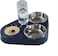 COOLBABY 500ML Cat Feeder Bowl With Water Bottle Automatic Drinking Pet Dog Food Stainless Steel Bowl, deep sea blue
