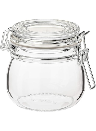 Korken Storage Accessory Jar With Lid, Clear Glass, 0.5 L