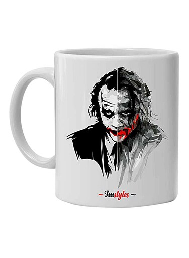 Styles Joker Face Printed Mug White