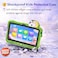 Modio M71 Kids Tablet 7 Inch HD Display, 6GB RAM + 128GB ROM, Dual Camera, 3000mAh Battery, Shockproof Unicorn Case with Stylus &amp; Accessories &ndash; Blue (Green)
