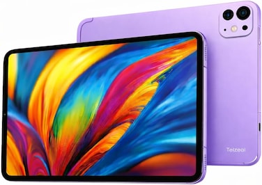 Telzeal P201 11-Inch Tablet (Purple), 12GB RAM + 512GB ROM, 10000mAh Battery, Dual SIM, 8MP+13MP Camera, Android 13, with Keyboard, Mouse &amp; Accessories