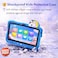 Modio M71 Kids Tablet 7 Inch HD Display, 6GB RAM + 128GB ROM, Dual Camera, 3000mAh Battery, Shockproof Unicorn Case with Stylus &amp; Accessories &ndash; Blue (Blue)