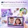 Modio M71 Kids Tablet 7 Inch HD Display, 6GB RAM + 128GB ROM, Dual Camera, 3000mAh Battery, Shockproof Unicorn Case with Stylus &amp; Accessories &ndash; Blue (Purple)