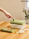Ice Cube Tray with Lid and Storage Box , One Click Easy Release 64 Small Nugget Ice , 2 Tray Ice Cube Molds with Container and Scoop , One click press on ice cube mold , Safety Material , unisex , green.