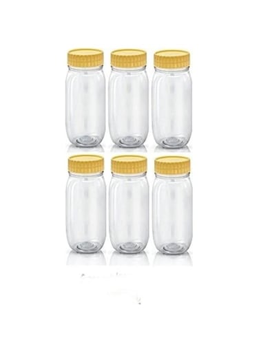 Alsaqer 6-Pieces Plastic Spice Storage Pet Jar -Sunpet 1000 ml Round Clear Jars with lid-Plastic Transperent Pet Bottles