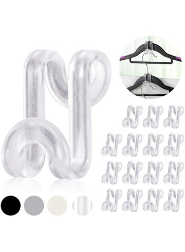 Hanger Hooks Space Saving, Clothes Hanger Connector Hooks, Heavy Duty Hanger Hooks Space Saver,Durable Hanger Connector Hooks, Premium Closet Organizers and Storager(70 Pack Clear)