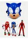 Sonic The Hedgehog 2 Toy Playset - Sonic 2 4-Pcs Action Figures &amp; Wearable Blue Face Mask, Includes Sonic, Knuckles, Dr. Robotnik Mini Figures, Kids Superhero Cosplay Costume Prop, Best Birthday