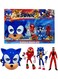 Sonic The Hedgehog 2 Toy Playset - Sonic 2 4-Pcs Action Figures &amp; Wearable Blue Face Mask, Includes Sonic, Knuckles, Dr. Robotnik Mini Figures, Kids Superhero Cosplay Costume Prop, Best Birthday