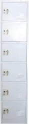 INFINI HOMES 6 Tier Metal Steel Storage Locker Cabinet with Plastic Handle (Grey, 45L X 40W X 183H, 6 Door)