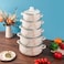 Marble Print Enamel Casserole Set with Lid, 6 Pieces Multipurpose Cooking Pots Set