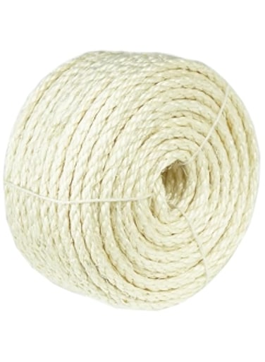 Treasborn Natural Sisal White Rope for Cat Scratcher Scratching Post Replacement 1/4 inch Cat Tree Sisal Rope for Repairing, Recovering or DIY Cat Scratcher 50/100 / 164 Feet