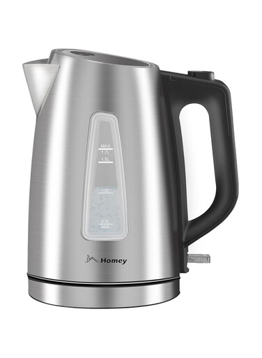 Homey Electric Kettle Stainless Steel 1.7L Capacity 2200W, Auto Shut-Off, Fast Boil System, Boil Dry Protection, Ideal for Hot Water, Tea or Coffee, 1 year manufacturer warranty