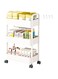 Beauenty Multi Layer Storage Rack,Plastic Storage Cart With Universal Wheels,Space Saving Multifunctional Storage Carts (3 Layers)