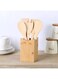 HOME Loretta 6-Piece Bamboo Gadget Set Natural -Holder Gadget Bamboo Storage For Countertop Organizer Cooking Utensil Crock Kitchen Organization For Kitchen L10Xw10Xh16Cm - Clear