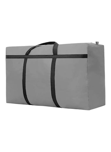 Foldable Oxford Material Storage Bag Organizer With Zips Reinforced Grey 90x48x28cm