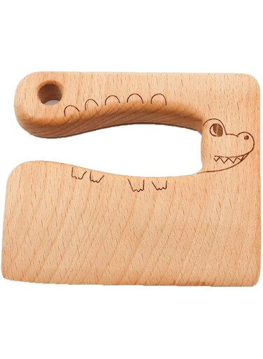Oasisgalore Child Safe Knife Wooden Kids Knife Cute Kids Safe Cooking Knife Kitchen Tools for Baby Kids Karambit Knife for Kids