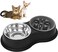 Joyzzz Dog Bowl Slow Feeder, 4 in 1 Slow Down Eating Double Dog Water and Food Bowls, Stainless Steel Bowls with Non-Skid Silicone Mat, Pet Feeder Bowls for Puppy Medium Dogs Cats