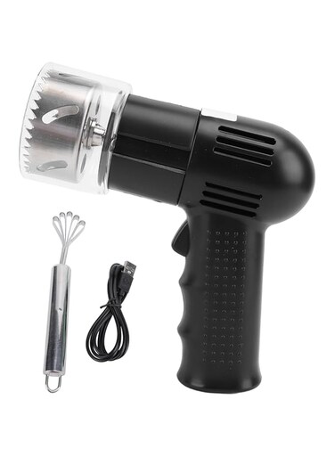 Luocute Electric Coconut Opener, 304 Stainless Steel Automatic Coconut Puncher for Young &amp; Mature Coconuts, Portable Coconut Shell Opening Tool with Stainless Grater (Black)