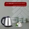 1.8L Electric Instant Kettle - 1500W Fast Boiling Stainless Steel Water Boiler, Silver