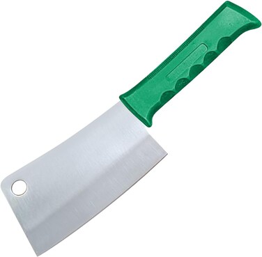 Master 6 Inch Stainless Steel Meat Cleaver with Green Handle