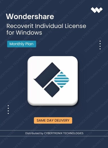 Wondershare Recoverit Individual License for Windows   Monthly Plan   Digital License   Same Day Delivery