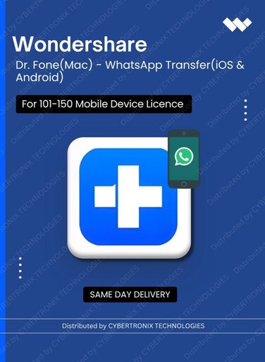 Wondershare Dr.Fone(Mac) - WhatsApp Transferr(iOS&amp; Android)   101-150 Mobile Device   Digital License   Same Day Delivery