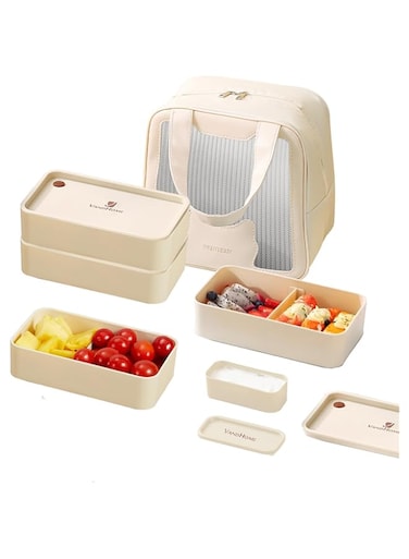 NALACAL Bento Lunch Box Adult Lunch Containers Stackable Japanese Lunch Bento Boxes Leakproof with Divided Compartments
