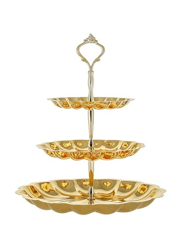 Linkage Stainless Steel Candy Dish 3 Tier Gold Gold